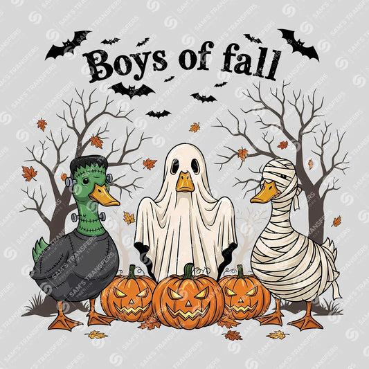 Apparel featuring a Boys Of Fall-themed DTF transfer.