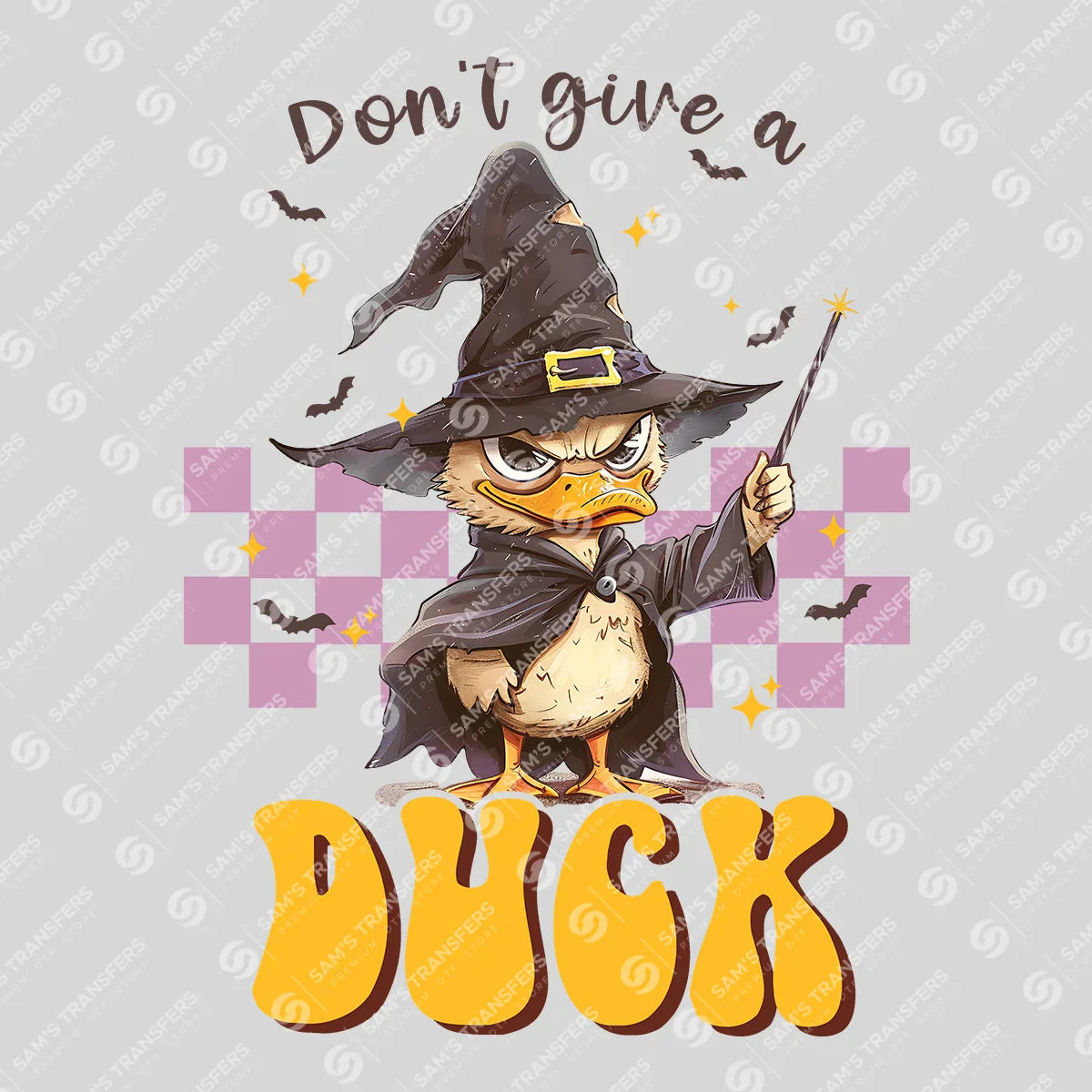 Apparel featuring a Don't Give A Duck-themed DTF transfer.