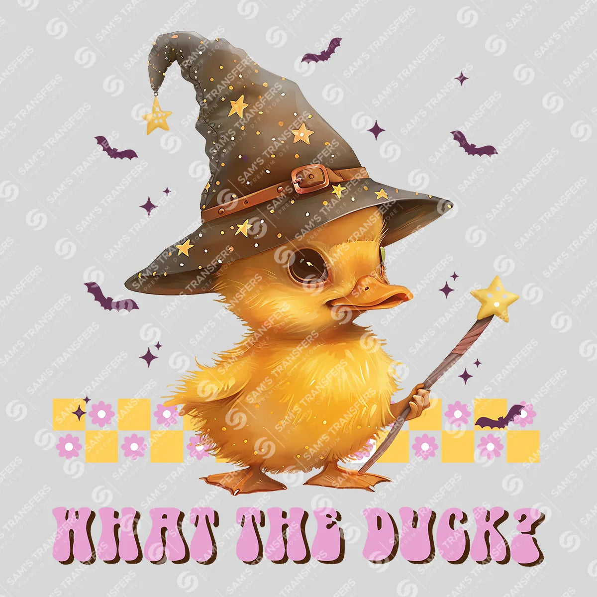 Apparel featuring a What The Duck-themed DTF transfer.