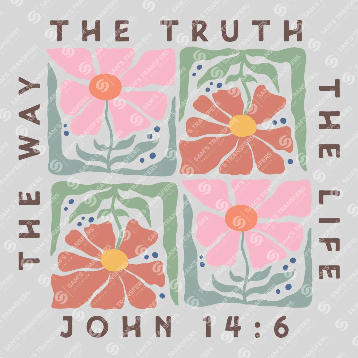 Apparel featuring a The Way The Truth The Life-themed DTF transfer.