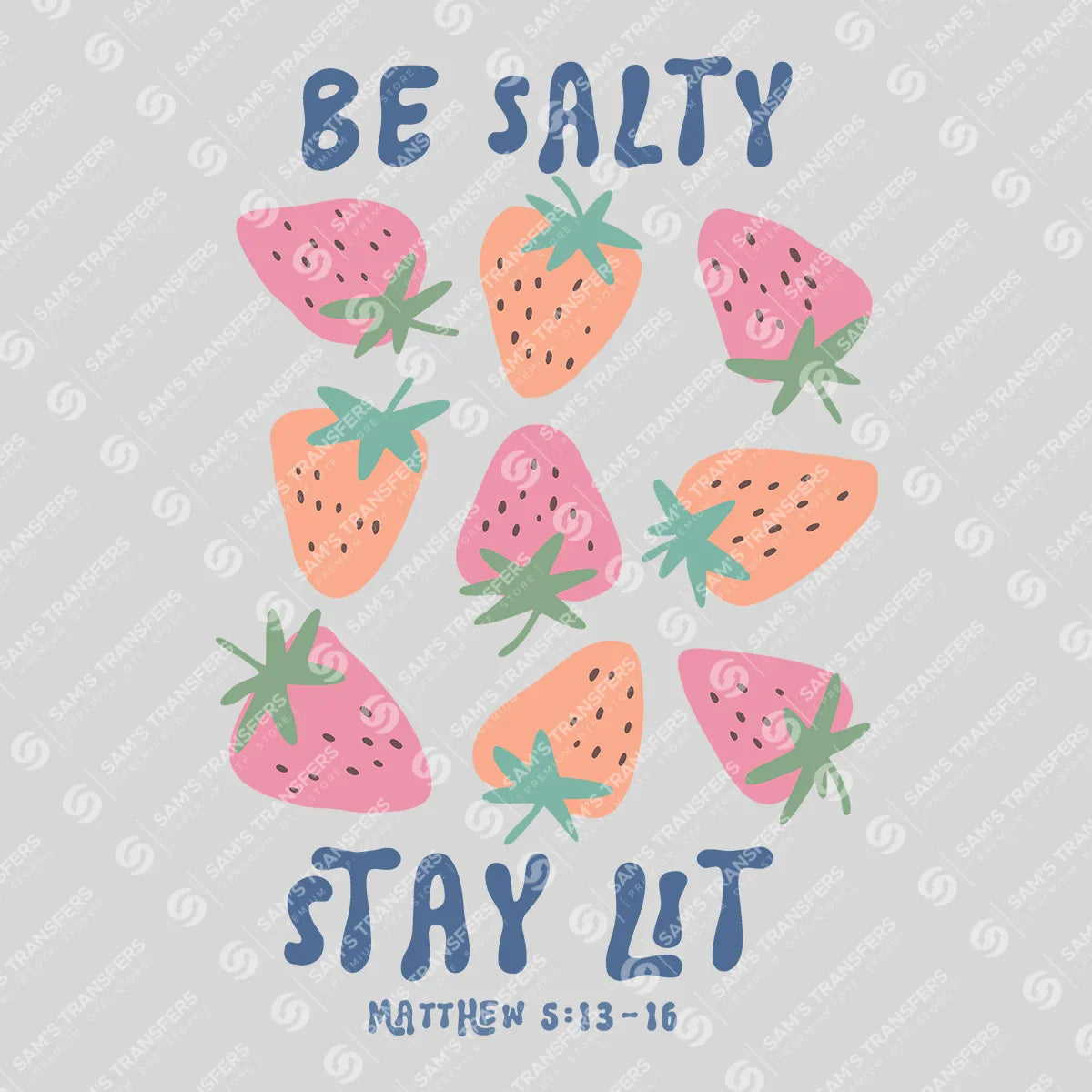 Apparel featuring a Be Salty Stay Lit-themed DTF transfer.
