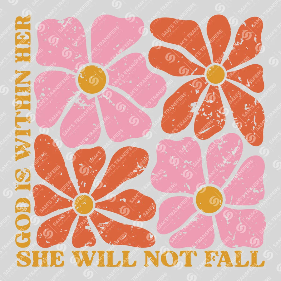 God Is Within Her She Will Not Fall Ready-to-Press DTF Transfer | SAT11206