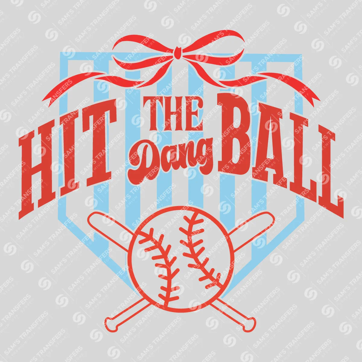 Apparel featuring a Hit The Dang Ball-themed DTF transfer.