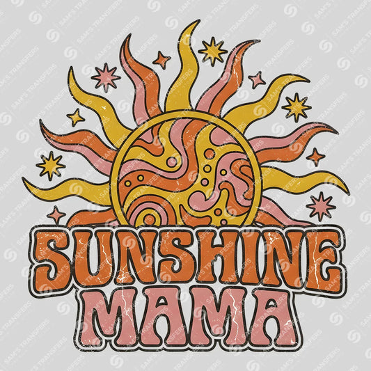 Apparel featuring a Sunshine Mama-themed DTF transfer.