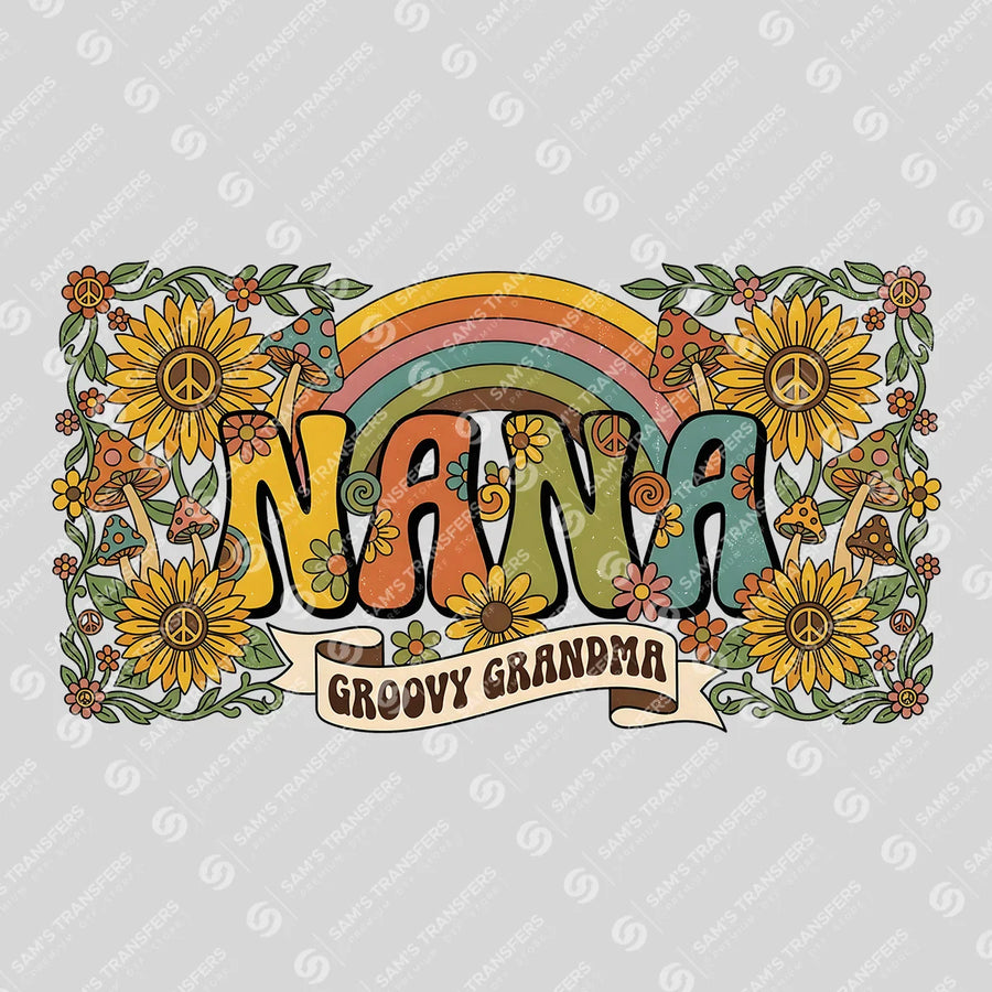 Nana The Groovy Grandma Ready-to-Press DTF Transfer | SAT11369