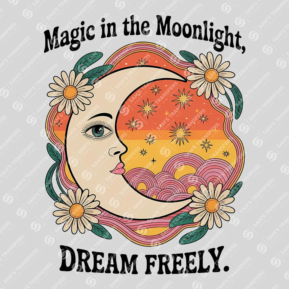 Apparel featuring a Magic In The Moonlight Dream Freely-themed DTF transfer.
