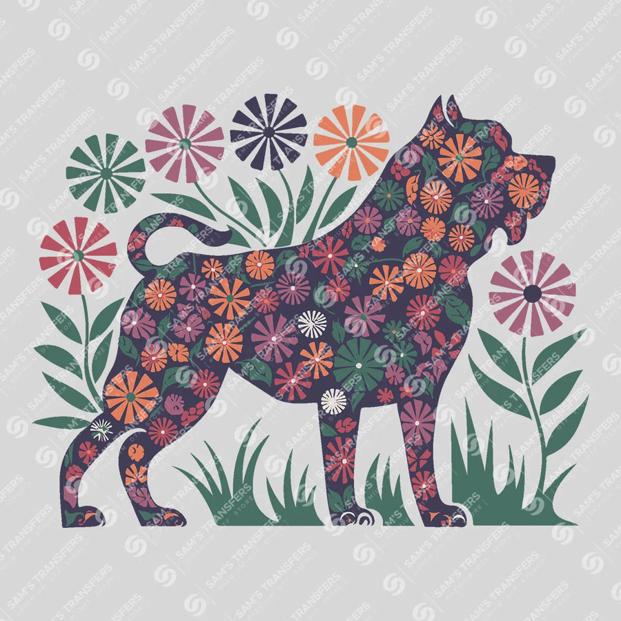 Floral Dog Ready-to-Press DTF Transfer | SAT11420