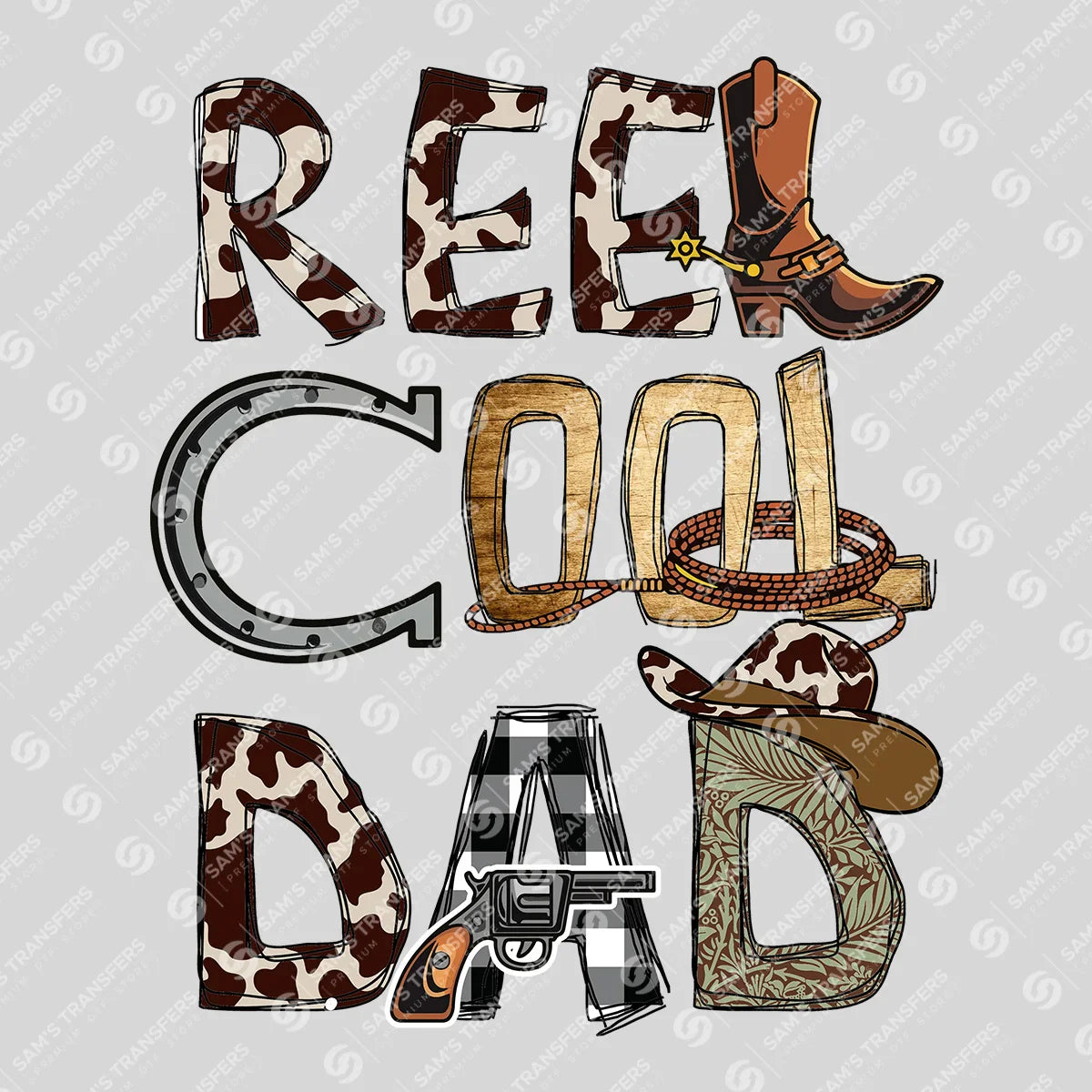 Apparel featuring a Reel Cool Dad-themed DTF transfer.