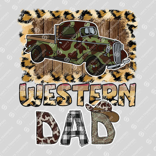 Apparel featuring a Western Dad-themed DTF transfer.
