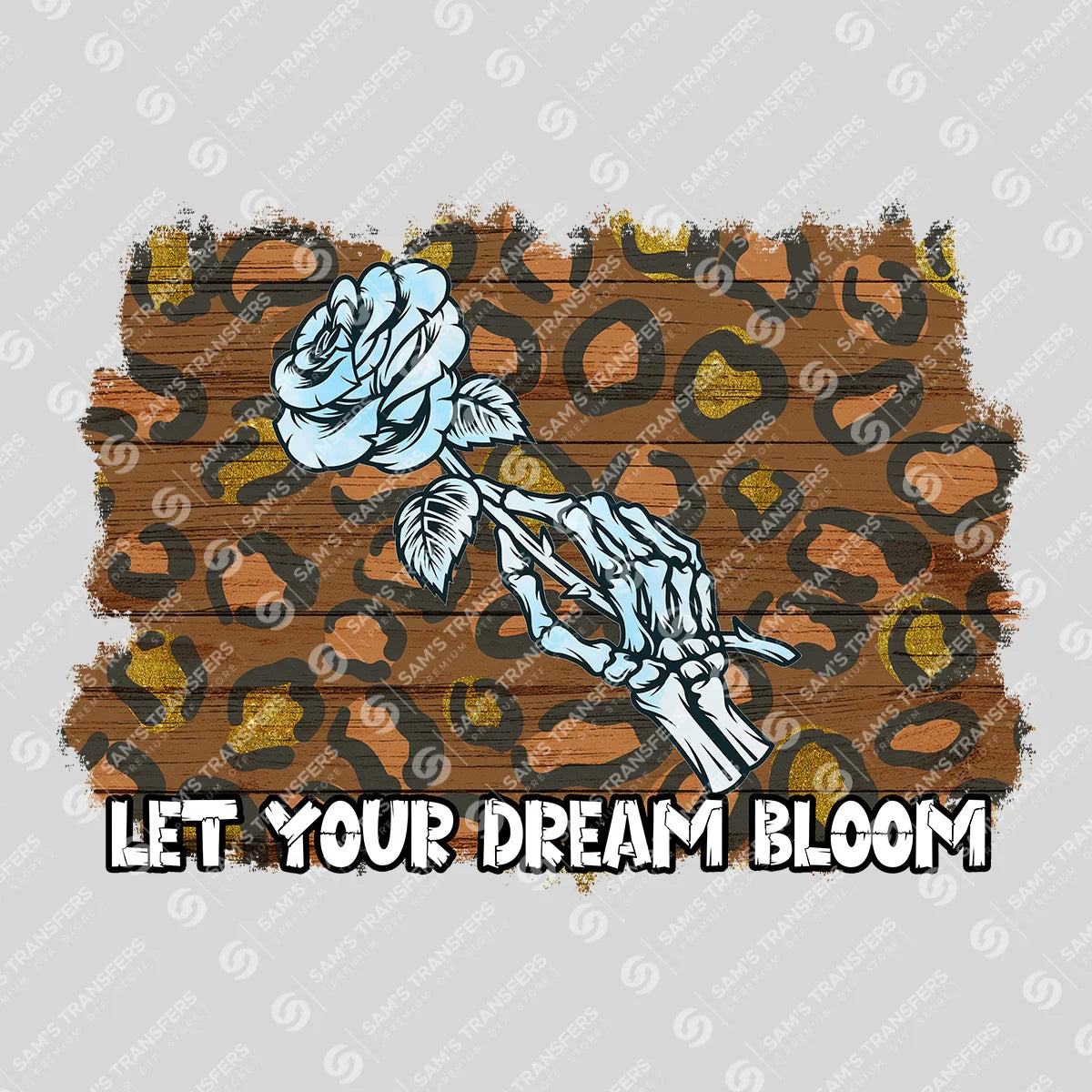 Apparel featuring a Let Your Dream Bloom-themed DTF transfer.