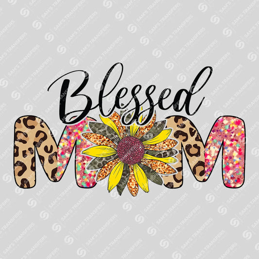Apparel featuring a Blessed Mom-themed DTF transfer.