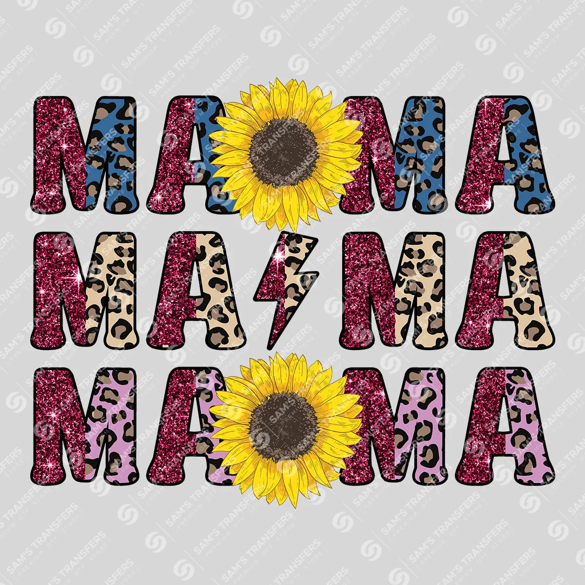 Apparel featuring a Mama-themed DTF transfer.