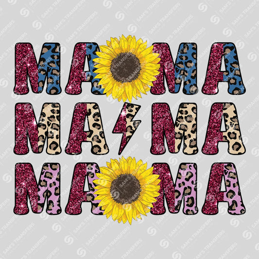 Apparel featuring a Mama-themed DTF transfer.