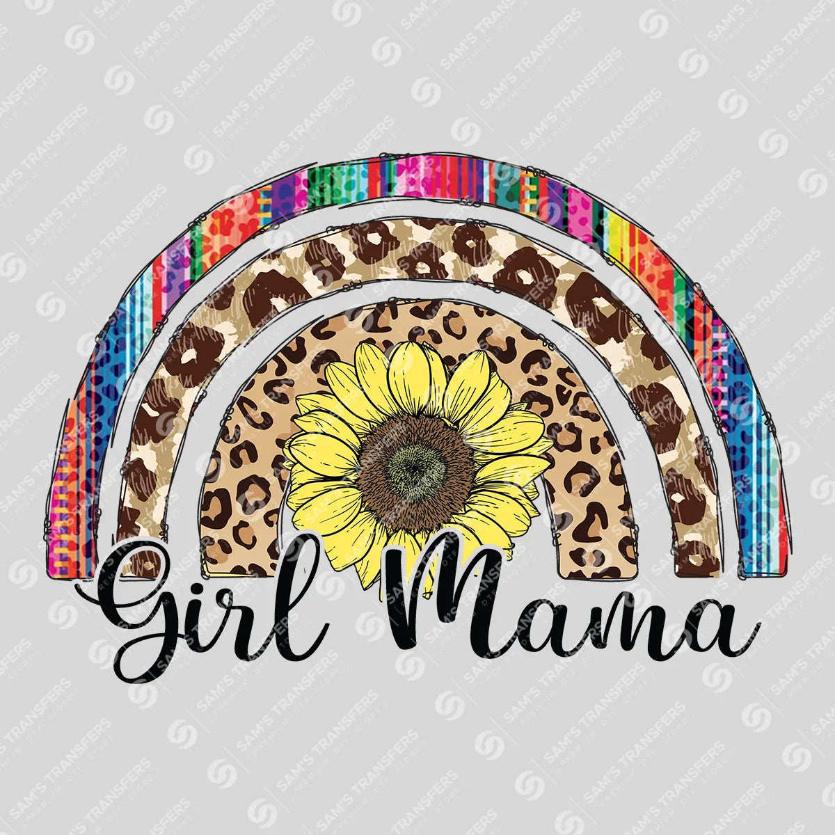 Apparel featuring a Girl Mama-themed DTF transfer.