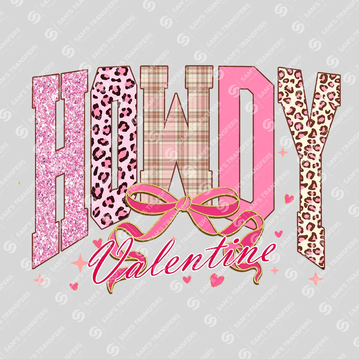 Apparel featuring a Howdy Valentine-themed DTF transfer.