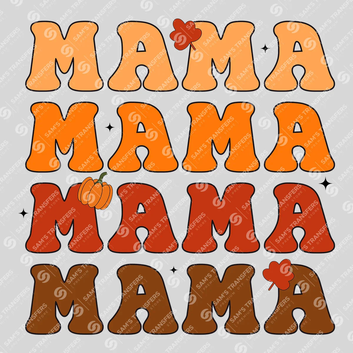 Apparel featuring a Mama-themed DTF transfer.