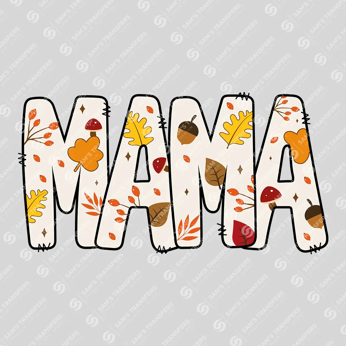 Apparel featuring a Mama-themed DTF transfer.
