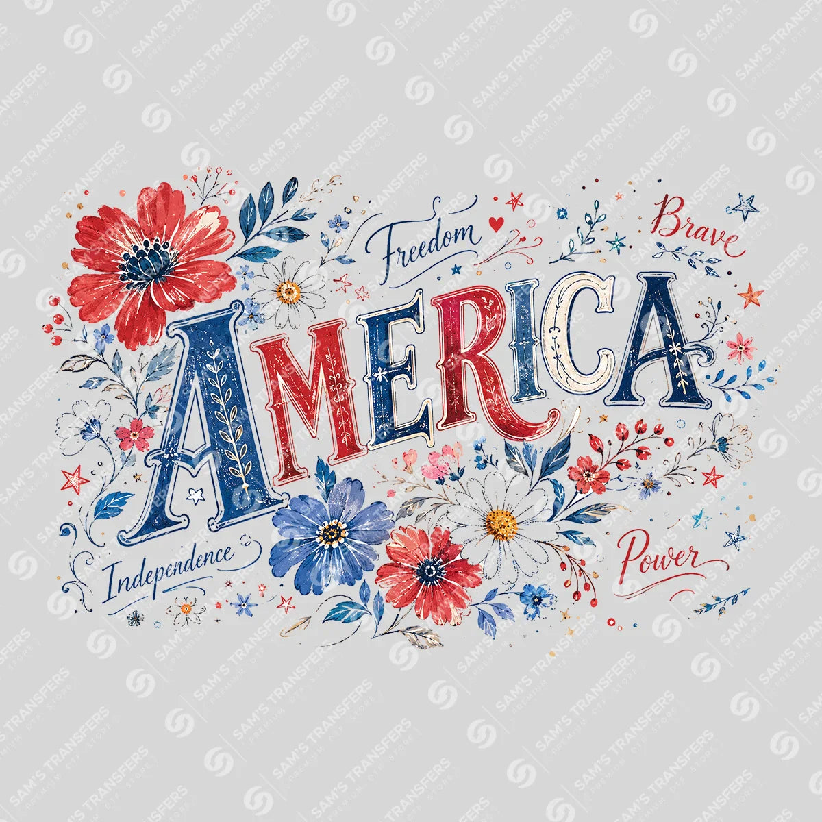 Apparel featuring a America-themed DTF transfer.