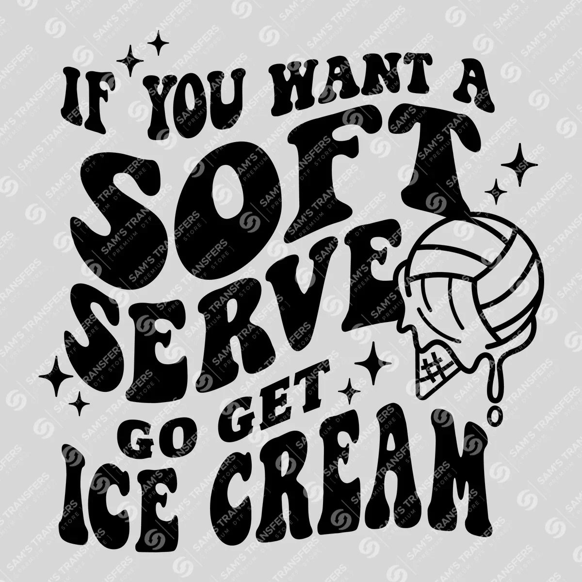 Soft Serve Volleyball DTF Transfer Design