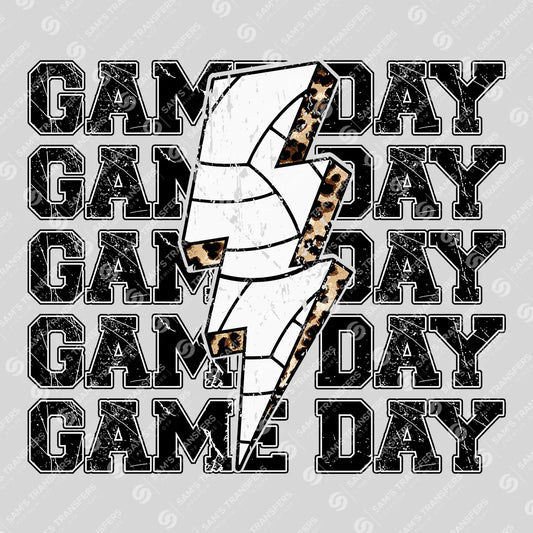 Game Day Volleyball Lightning DTF Transfer Design