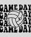 Game Day Stacked Volleyball DTF Transfer
