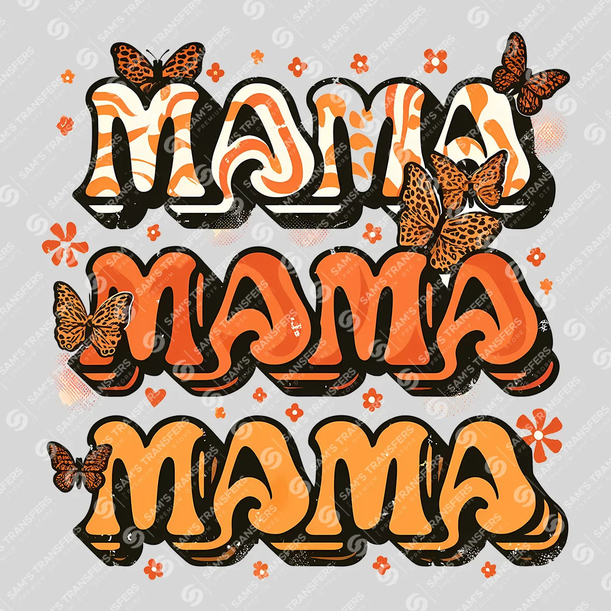 Retro Butterfly MAMA Ready-to-Press DTF Transfer