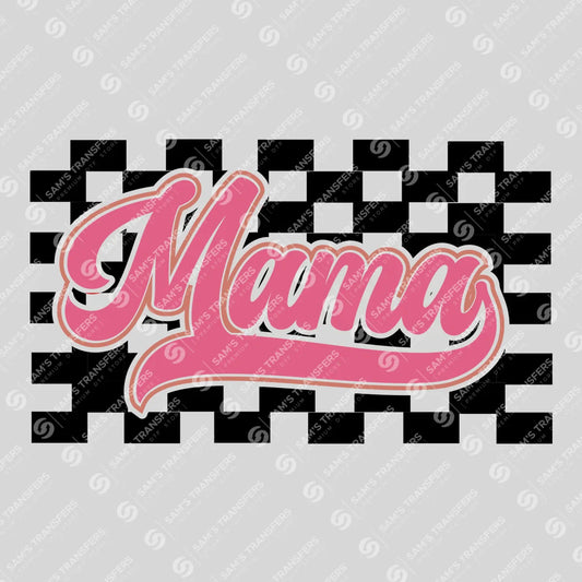 Checkered Pink Mama Ready-to-Press DTF Transfer
