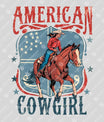 American Cowgirl Patriotic Ready-to-Press DTF Transfer