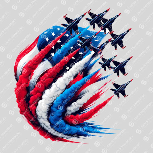 Patriotic Fighter Jet Flyover Ready-to-Press DTF Transfer