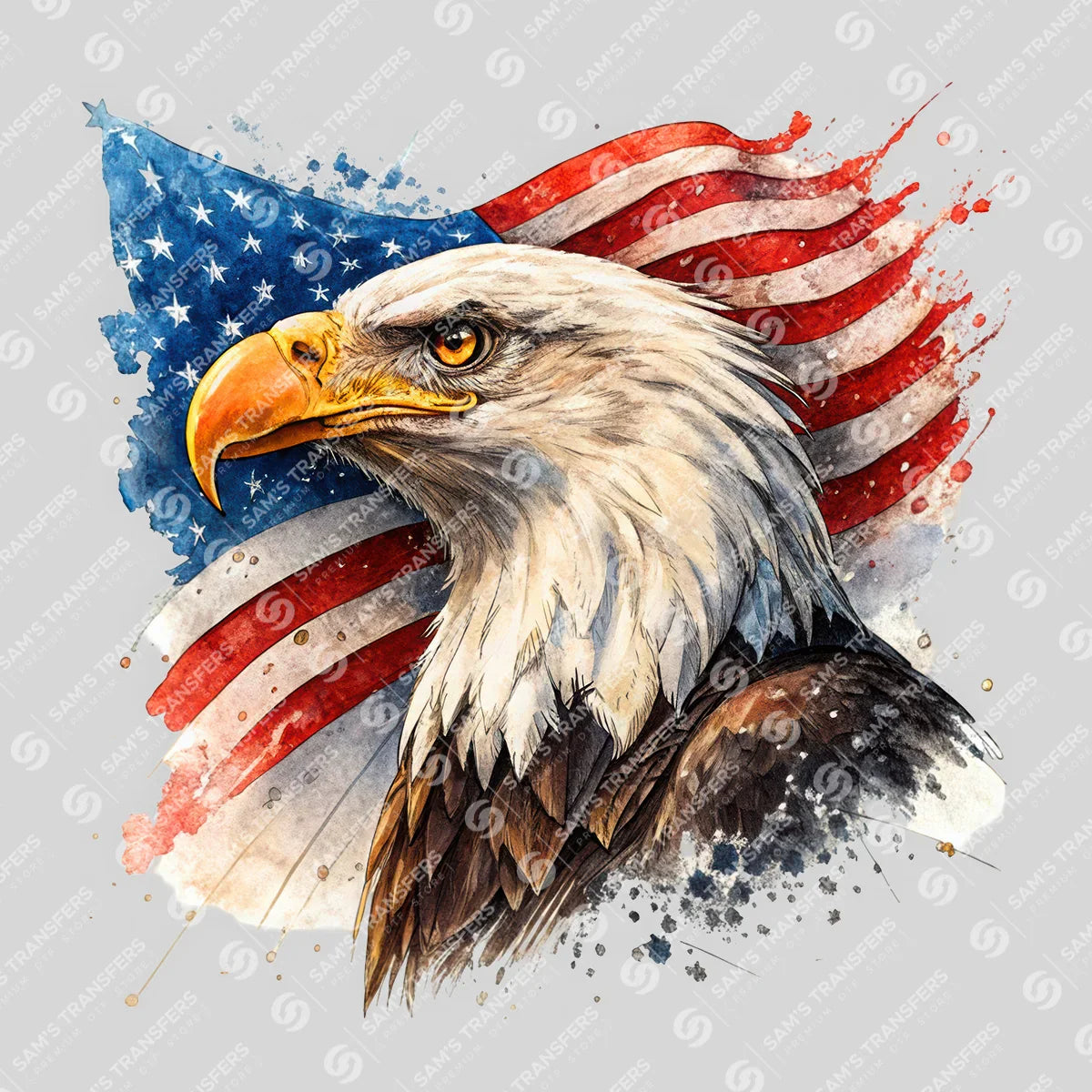 American Bald Eagle Patriotic Ready-to-Press DTF Transfer