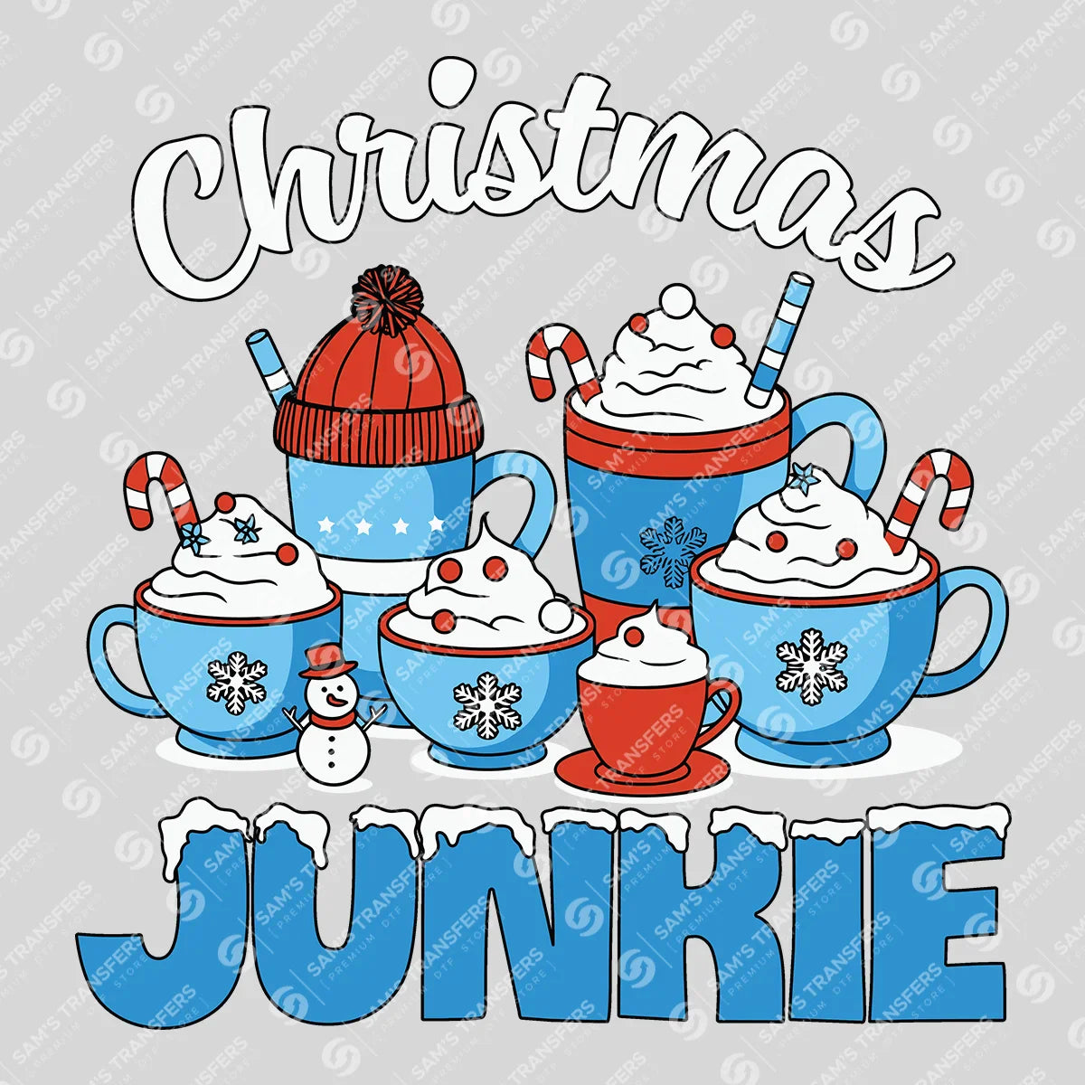 Christmas Junkie – Hot Cocoa & Holiday Mug DTF Transfer