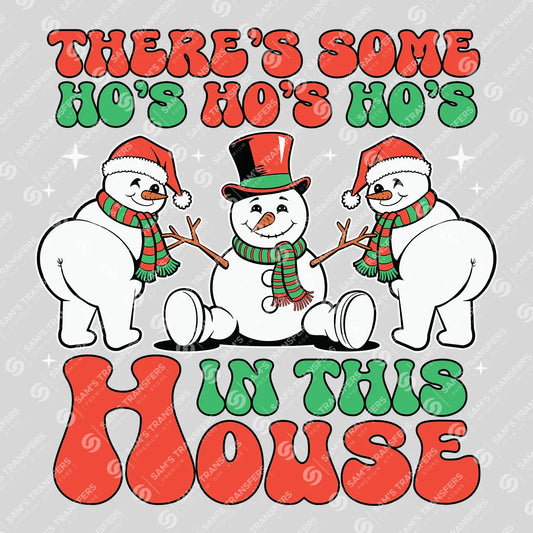 There’s Some Ho’s in This House – Funny Snowman Christmas DTF Transfer