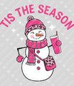 Tis the Season – Pink Snowman DTF Transfer