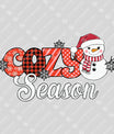 Cozy Season – Red Plaid Snowman DTF Transfer