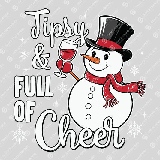 Tipsy & Full of Cheer – Funny Snowman DTF Transfer