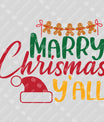 Merry Christmas Y’all – Gingerbread & Santa Hat Holiday Sweatshirt