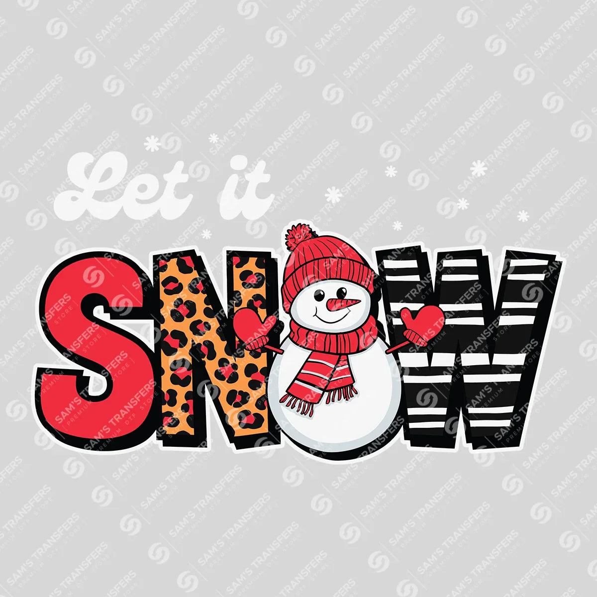 Let It Snow – Cute Snowman & Leopard Print Christmas Sweatshirt