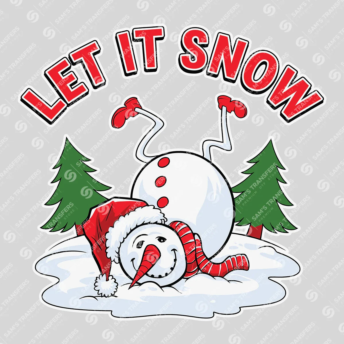 Let It Snow – Funny Snowman Upside Down Christmas Sweatshirt