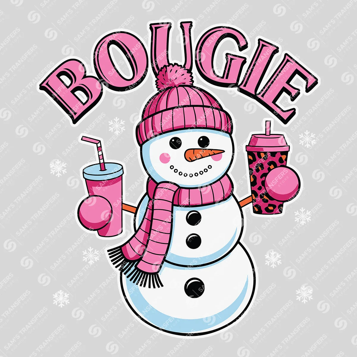 BOUGIE – Pink Snowman Christmas Sweatshirt