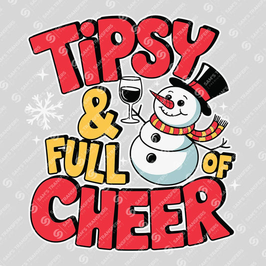 Tipsy & Full of Cheer – Funny Snowman Christmas DTF Transfer