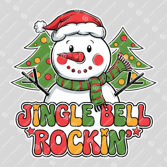Jingle Bell Rockin’ – Festive Snowman Christmas DTF Transfer