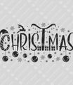 Christmas – Black Ornament & Reindeer Holiday DTF Transfer