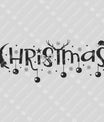 Christmas – Minimal Black Script & Ornament DTF Transfer