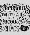 Christmas Candy Canes Cocoa & Chaos – Funny Holiday DTF Transfer