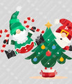 Santa & Christmas Tree – Festive Candy Cane Holiday DTF Transfer