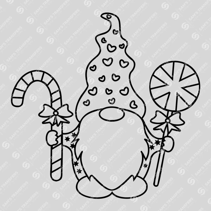 Christmas Gnome – Candy Cane & Peppermint Holiday DTF Transfer