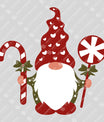 Christmas Gnome – Candy Cane & Peppermint Holiday DTF Transfer