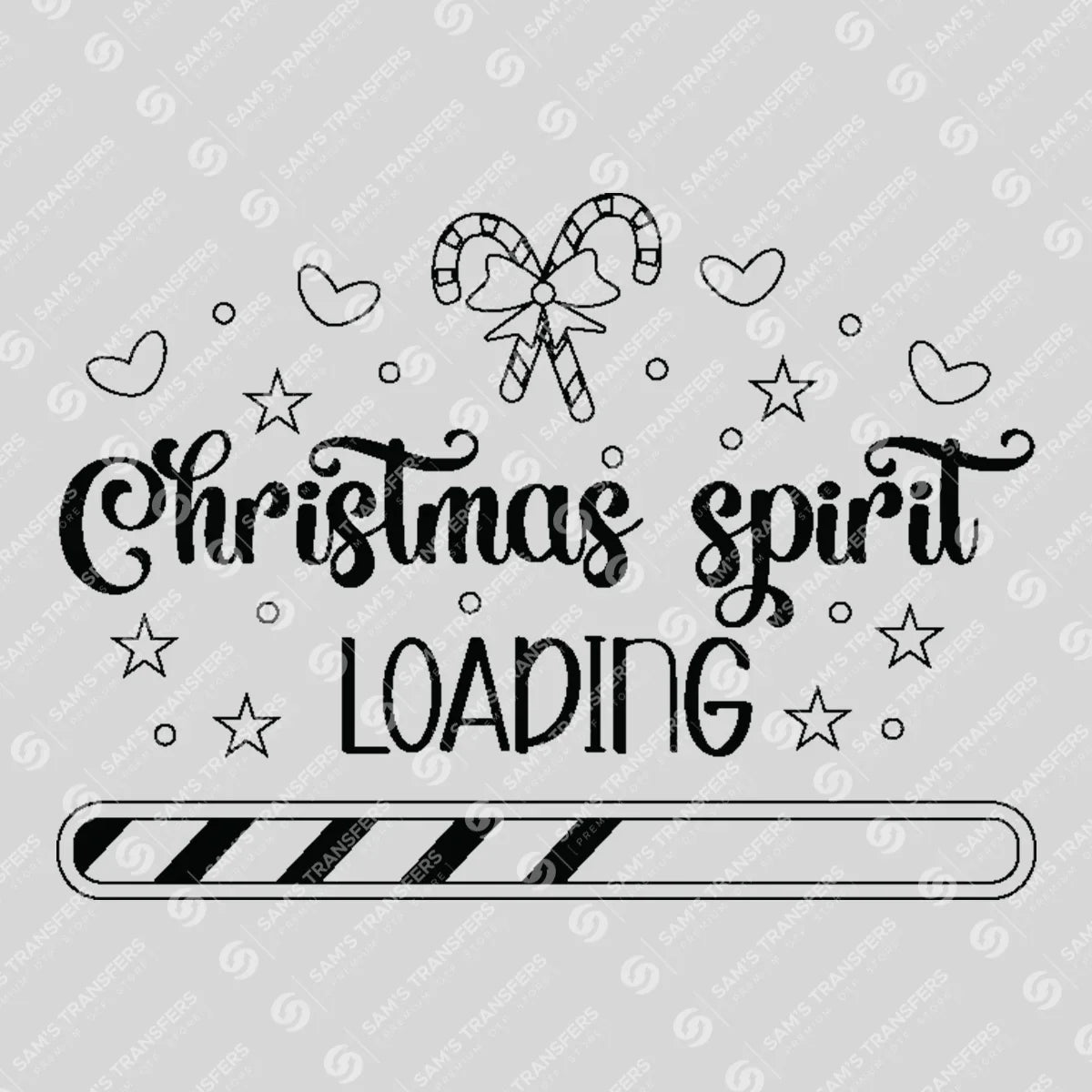 Christmas Spirit Loading – Holiday Progress Bar DTF Transfer