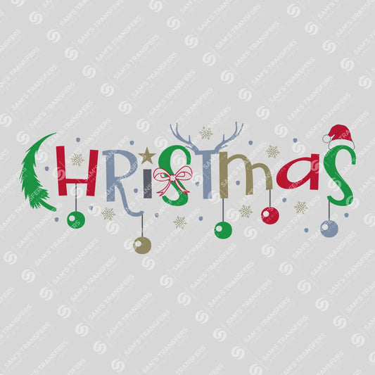 Colorful Christmas Letters – Festive Ornament DTF Transfer