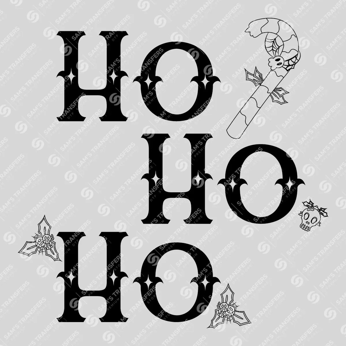 Ho Ho Ho – Gothic Christmas DTF Transfer